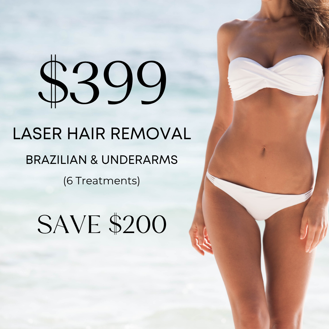 Laser Hair Removal — Brazilian Area & Underarms 6-Treatment Package